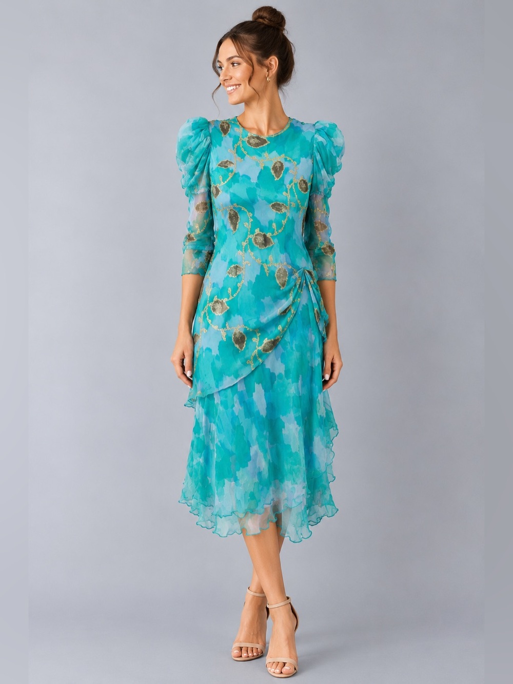 Vintage Judy Hornby Couture Silk Dress